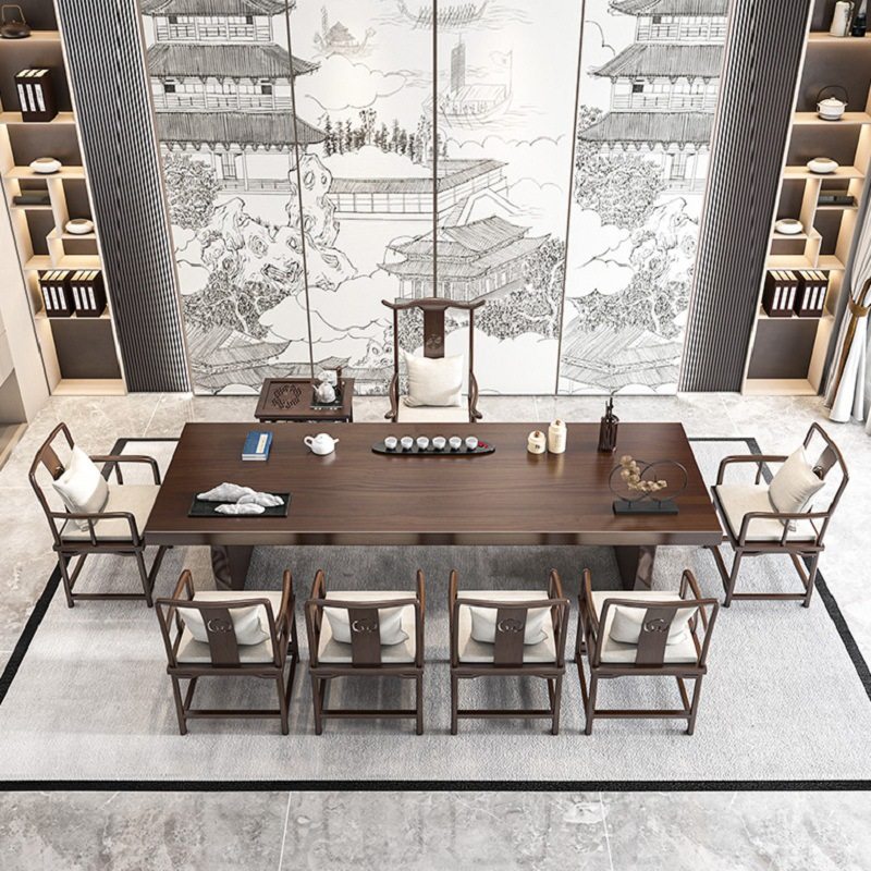 新中式实木茶几茶桌椅组合客厅泡茶桌茶台喝茶办公室茶桌加厚款