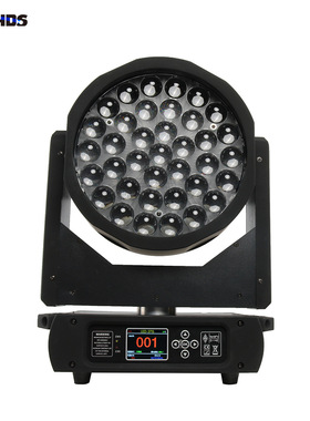 LED舞台灯光DMX37颗调焦摇头灯800W染色全彩婚礼宴会酒吧效果灯