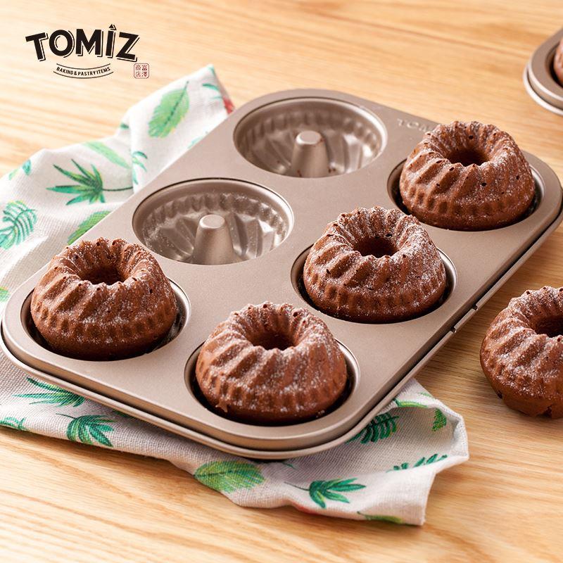 TOMIZ富泽商店烘焙器具6连咕咕霍夫蛋糕模烤箱家用小蛋糕烘焙卡通