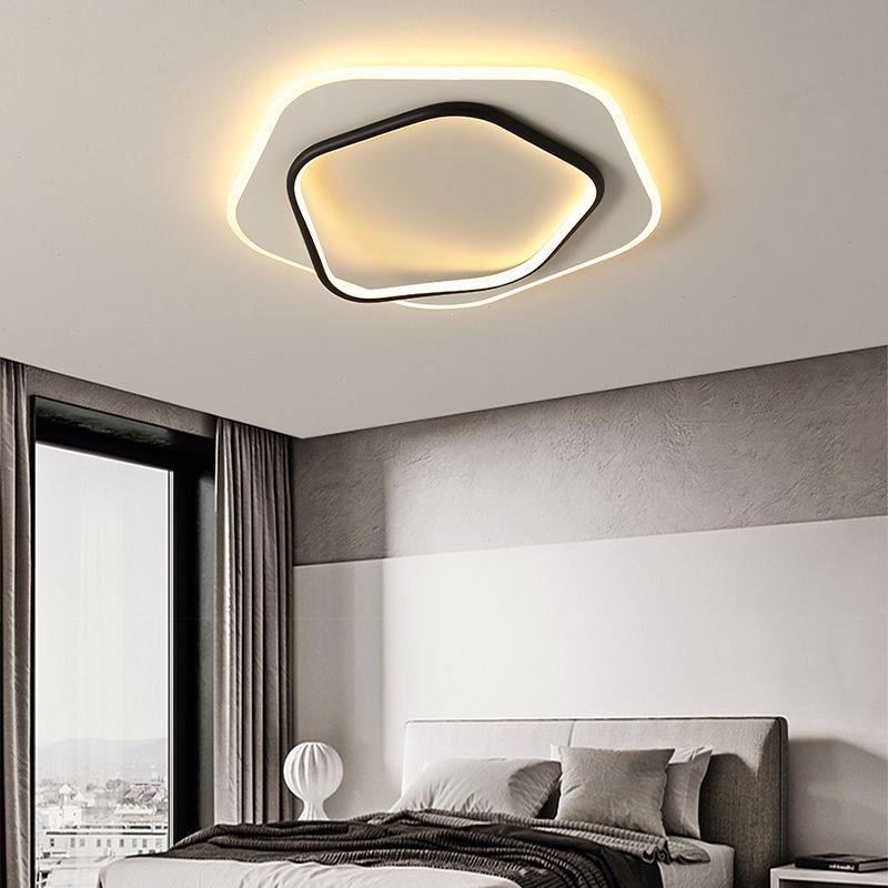 北欧卧室led灯轻奢创意个性书房吸顶灯现代简约几何形房间灯具