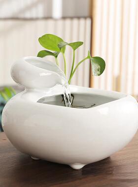 Creative Ceramic Water Circulation Water Fortune Office Desk