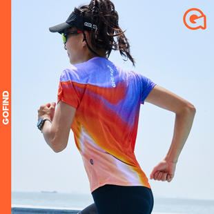 新品果凡轻薄透气速干运动上衣男女款炫彩体考马拉松跑步短袖T恤