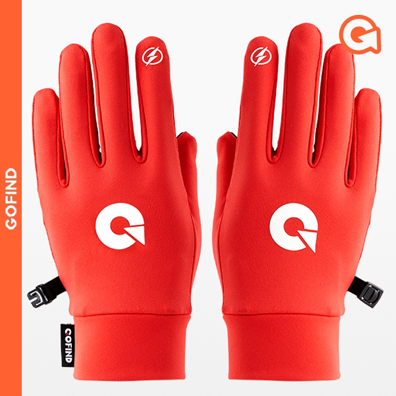 果凡跑步手套抓绒保暖防风防滑可触屏男女户外马拉松训练运动秋冬