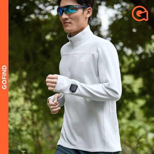 果凡新款综训运动健身衣拉链拉绒长袖男女户外防风保暖跑步外套