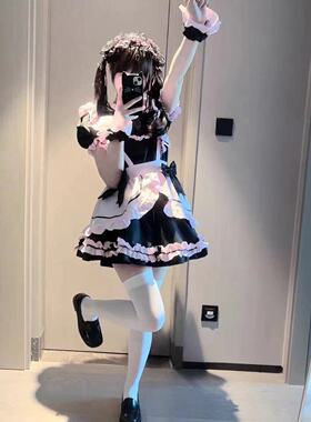 小众日系少女公主裙黑粉Lolita连衣裙重工可爱Cosplay女仆打歌服