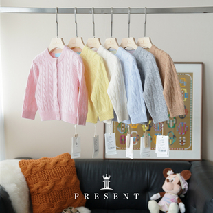 老宝娘家童装丨JCLP小童装圆领麻花开衫100%山羊绒