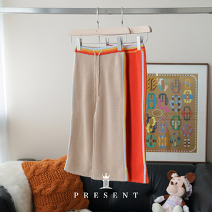 老宝娘家童装丨JCLP配色彩条羊绒裤100%山羊绒