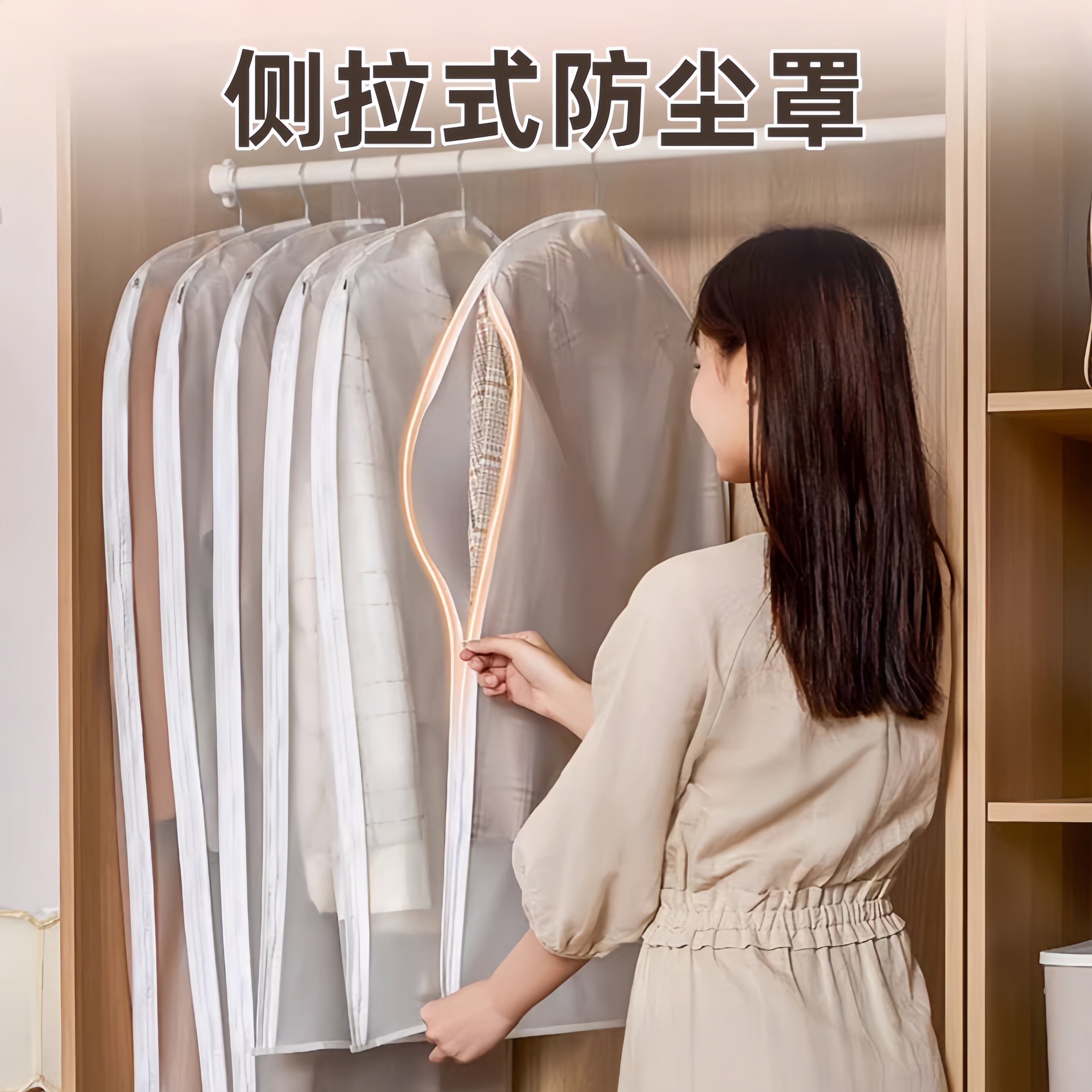 衣服防尘罩挂式家用衣柜衣物挂衣袋西服皮草貂皮长款大衣专用衣套