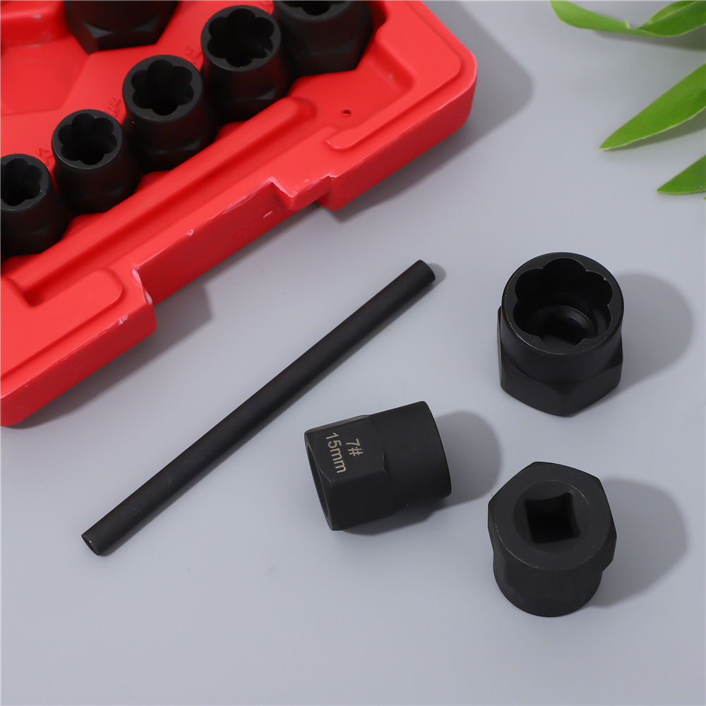 螺丝取出器13PC组合批头套装受损螺母螺栓端头汽修坏螺柱拆除工具