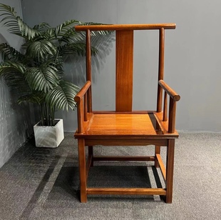 奥坎官帽椅实木圈椅新中式禅椅主人椅茶桌椅胡桃木靠背椅太师椅子
