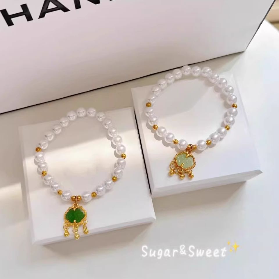 宠物猫咪项圈项链狗狗脖圈珍珠脖饰中式金铃长命锁小型犬装饰品