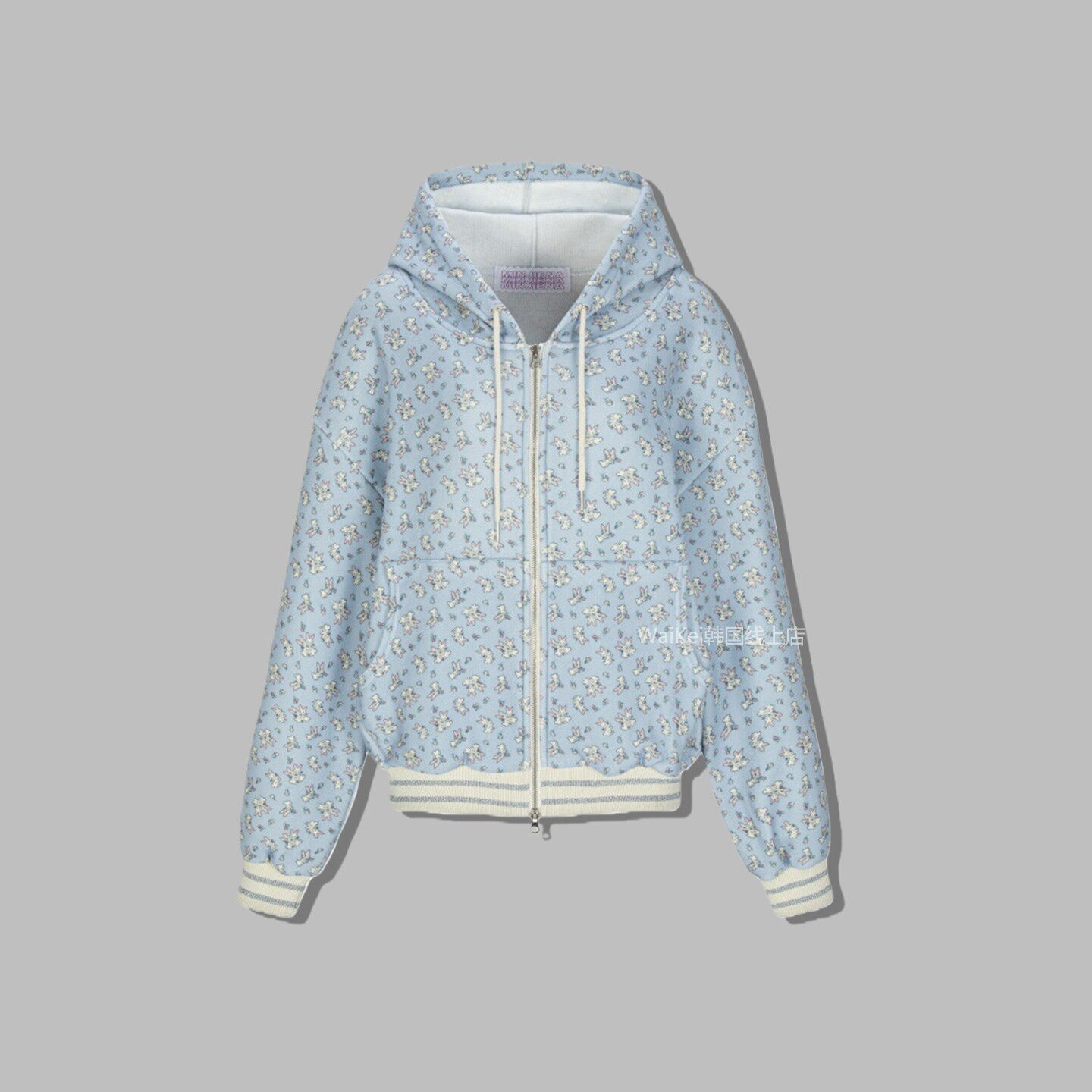 韩国潮牌minjiena卫衣连帽外套女拉链开衫纯棉宽松卫裤新款套装