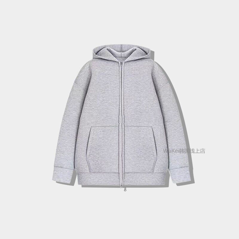 韩国潮牌NEUADULT卫衣虞书欣同款开衫拉链连帽女纯棉宽松外套男女