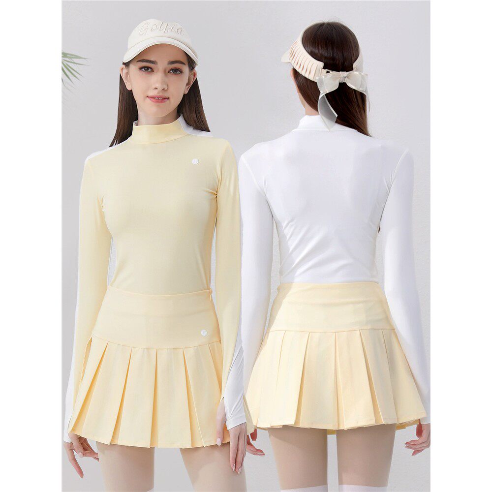 夏季高尔夫长袖裙子套装女薄款弹力golf网球女装服装女运动上衣女