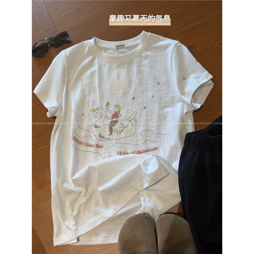 ourment“骑鹅女孩手绘
