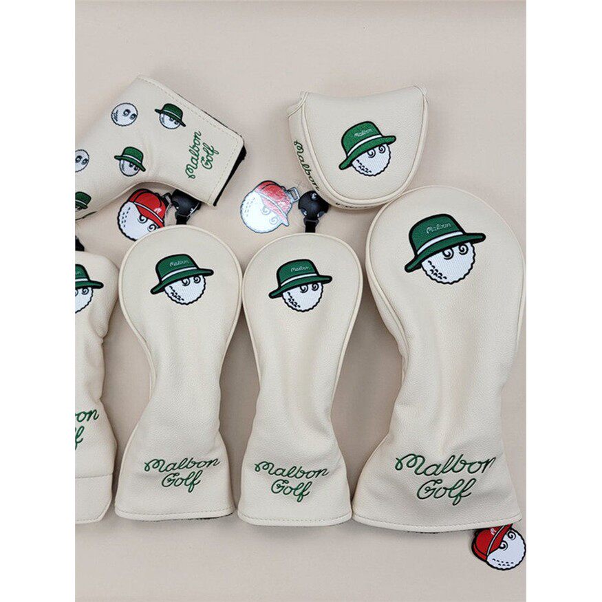 韩国Malbon渔夫帽限量款木铁推杆套 高尔夫球杆套 杆头套保护帽套