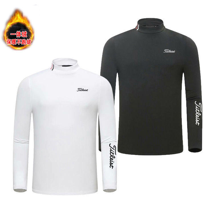 高尔夫服装男长袖打底衣秋冬季加绒保暖户外golf运动内搭上衣