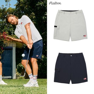 韩国MALBON高尔夫男装25夏季户外运动多口袋休闲速干裤系腰带短裤