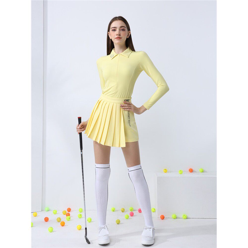 高尔夫女子长袖裙网球套装春秋韩式修身Look运动时尚高尔夫服装