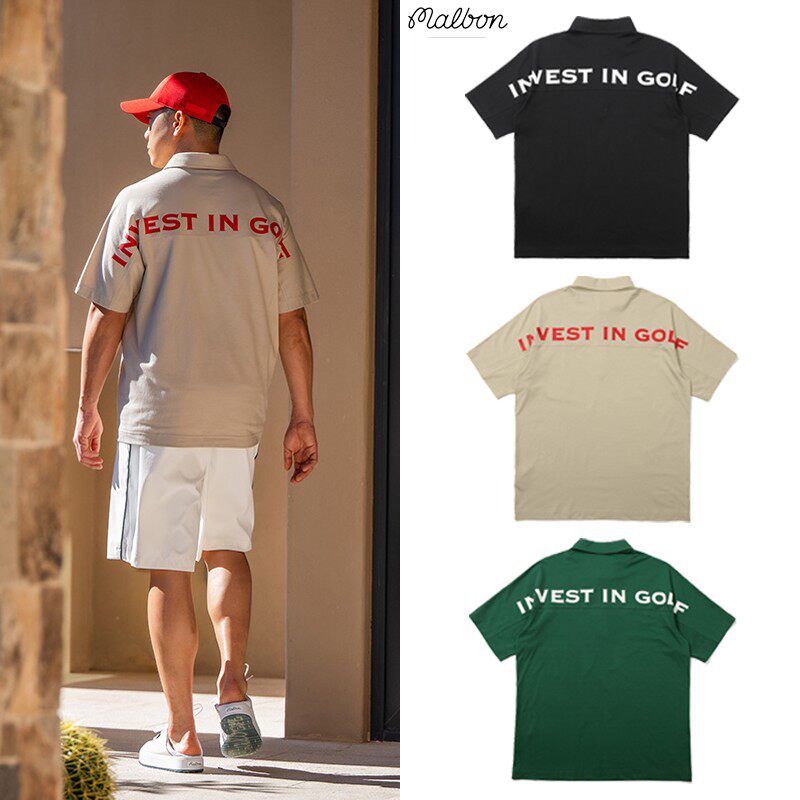 25韩国高尔夫服装MALBON男款时尚休闲 短袖T恤POLO衫运动速干 干