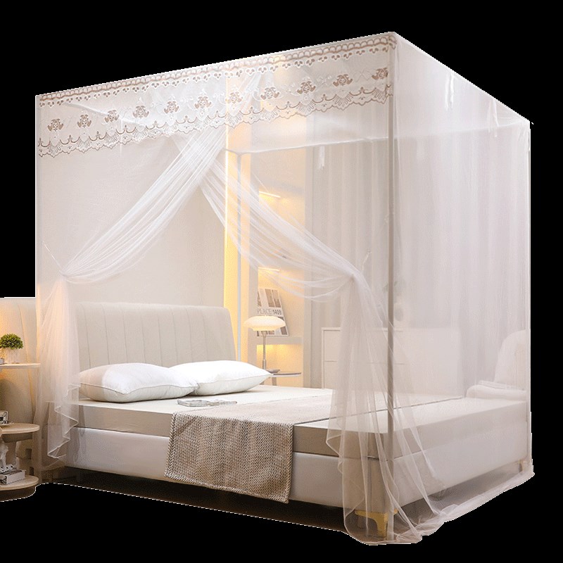 新款纹蚊帐家用单开门1.8X2米双人床支架老式1.2M单人公主风1.5米