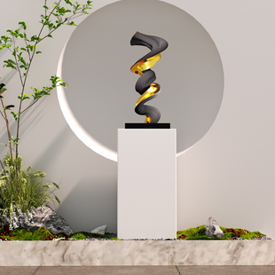 抽象轻奢雕塑落地摆件酒店大堂装饰摆件现代大型玄关售楼部艺术品