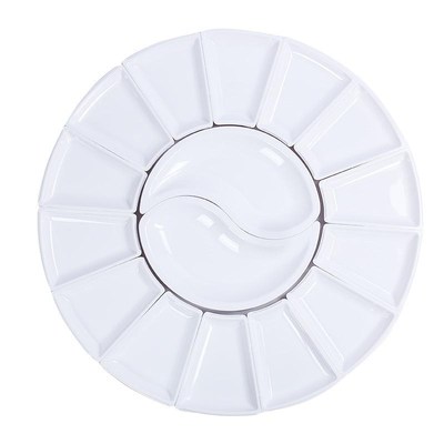 网红密胺拼盘年夜饭套装盘子圆桌宴席酒席仿瓷摆盘组合扇形盘子