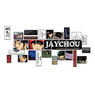 网红写真区布局周杰伦歌词墙面贴纸黑胶唱片签到图像背景墙面装饰