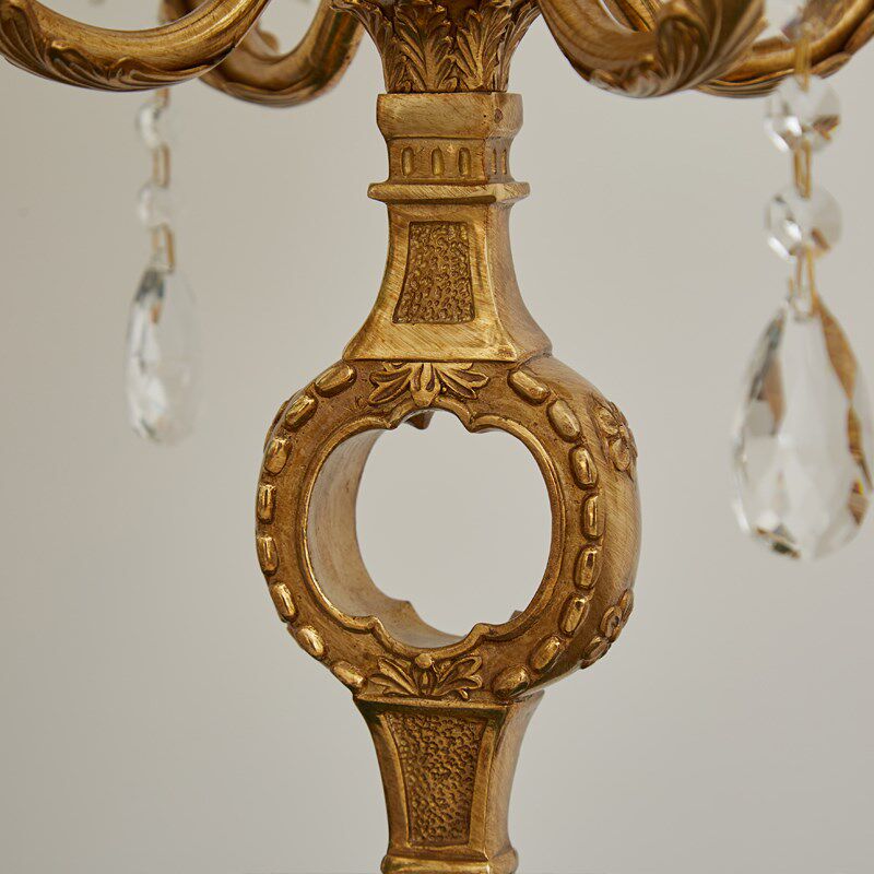 法式复古奢华全铜水晶台灯欧式宫廷古典别墅客厅卧室床头书房灯具