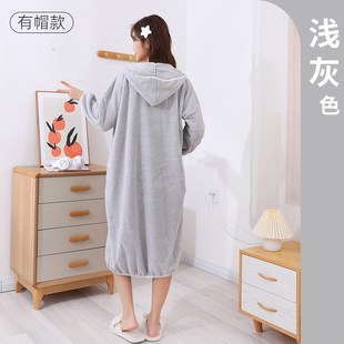 浴巾2025新款 全棉裹全身可穿速干家用浴袍珊瑚绒睡衣连裙学生宿舍