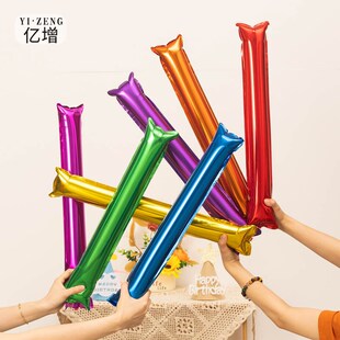 印字定制加油棒打气助威棒充气棒长条运动会拉拉队气球棒槌长气球