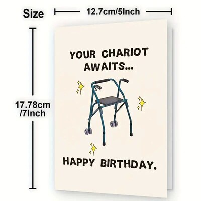 1pc, Funny Happy Birthday Card For Grandma Grandpa Him Husba