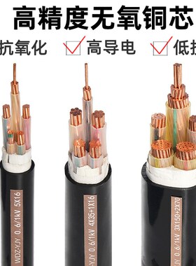 国标WDZ-YJY低烟无卤纯铜电缆三相五线10 16 25 35 50 70 95平方