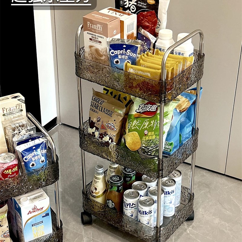 亚克力零食d小车储物架浴室多层储物架可移动厨房浴室杂物架