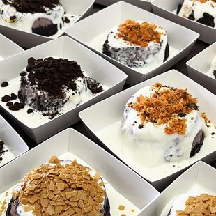 芋泥奶盖砖打包装盒子血糯米紫米奶酪盒开花麻糍白玉丸子甜品摆摊