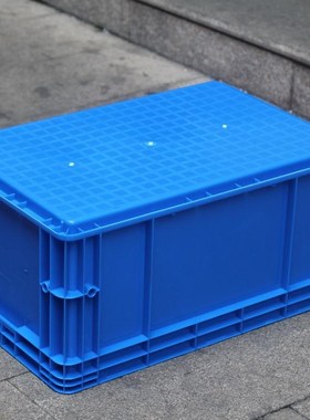 600*400*280灰色周转箱长方形塑料盒物流箱带盖P箱子收纳盒eu4628