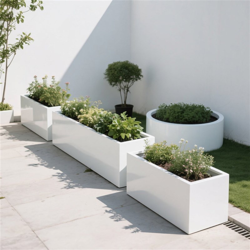 户外不锈钢花箱成品定制庭院阳台种植箱铁艺商业街X广场花坛花槽