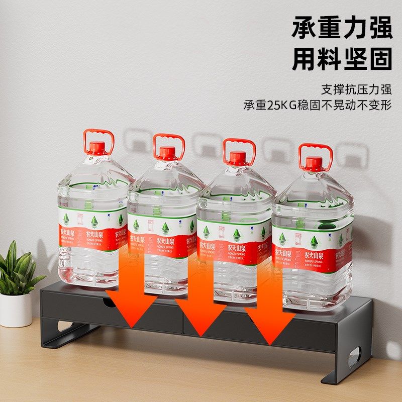 电脑显示器增高架带抽屉桌面台式屏幕笔记本底座支架置物架收纳盒