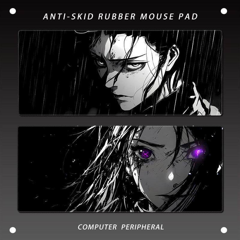 个性黑白动漫鼠标垫超大号电脑办公桌面垫子电竞游戏键盘防滑鼠垫,电脑硬件/显示器/电脑周边,鼠标垫/贴/腕垫,淘宝优惠券,粉丝福利购,淘宝优惠卷