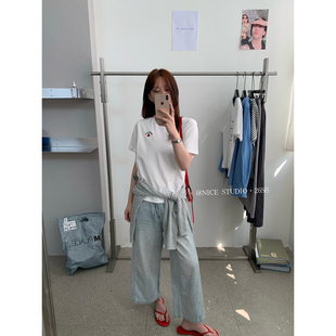 2026春季 STUDIO 新款 韩系樱桃刺绣短袖 T恤1209 奶思家NICE