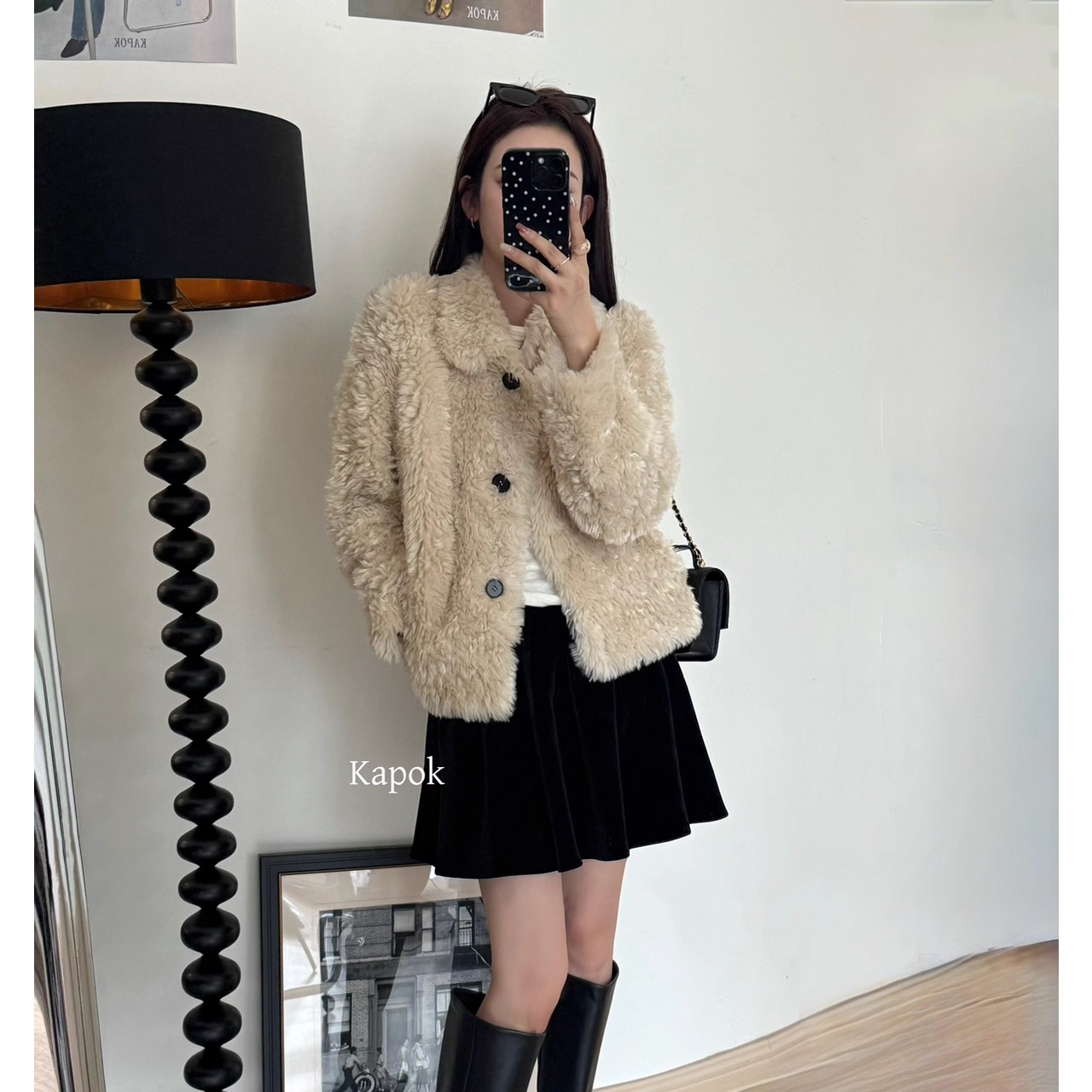 【KAPOK】2025冬季新款韩版慵懒软糯仿皮毛一体毛毛外套女25021