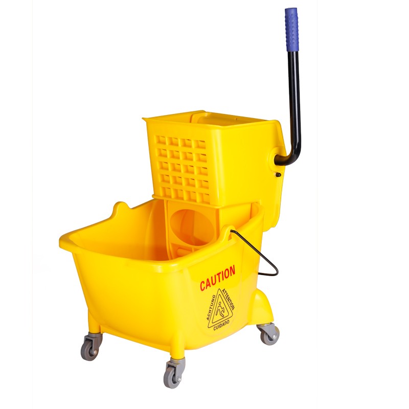 白云榨水车单桶榨水车24L挤拖把水桶家用挤水桶酒店清洁U车AF0807