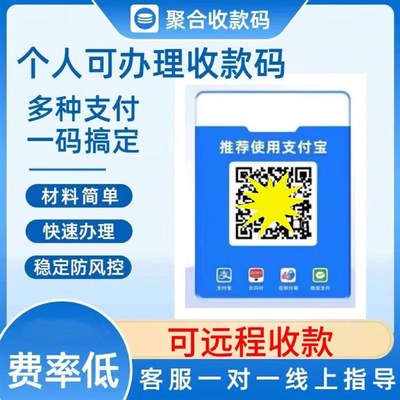 银盛收款码商家个人小微远程I线上支付宝聚合码秒到