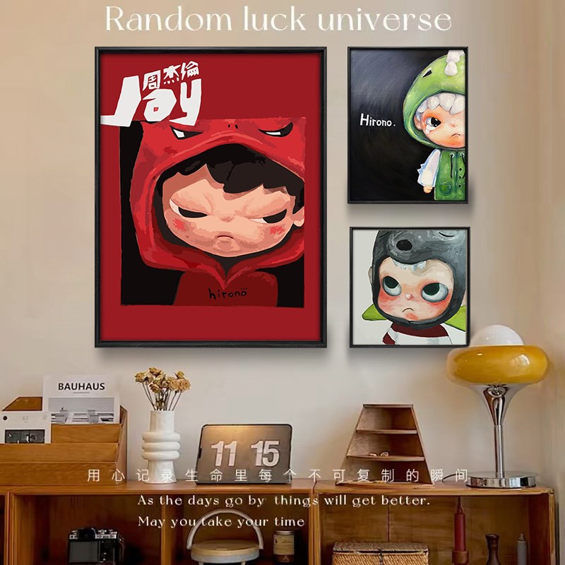 小野diyc数字油画泡泡玛特Zisga手工装饰画丙烯涂色手绘填充画