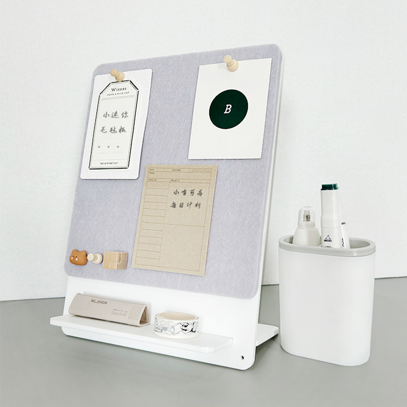 桌面立牌软木板留言板毛毡记事板毛办公室备U忘亚克力提示板