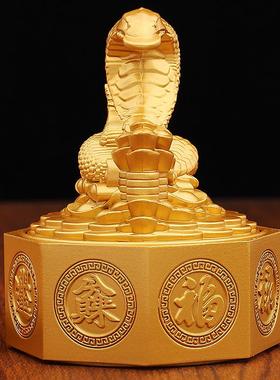 蛇年聚宝盆摆件十二生肖吉祥物客厅酒柜玄关旺宅装饰工艺品礼物