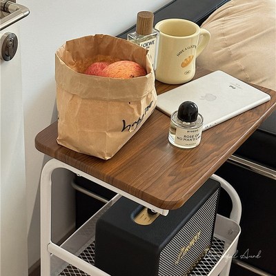可移动置物架边几带桌板多层家用客厅茶几玩具P零食小推车收纳架