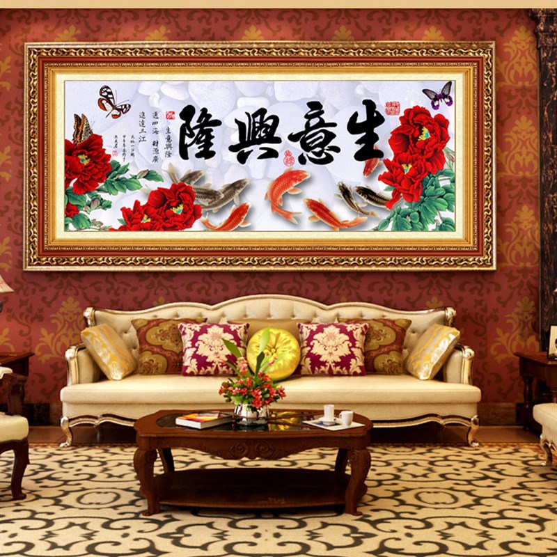 5d钻石画满钻生意兴隆发财钻绣贴粘砖客厅风景202T4新款十字绣手