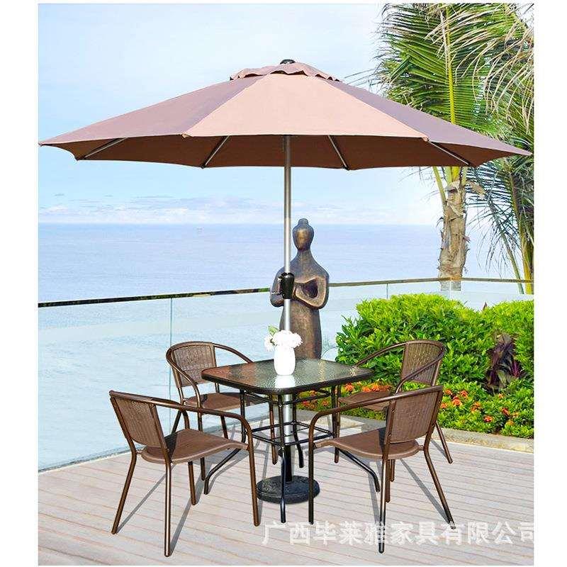 广西户外桌椅伞庭院阳台藤桌椅 室外咖啡厅奶茶店茶桌椅组合藤椅