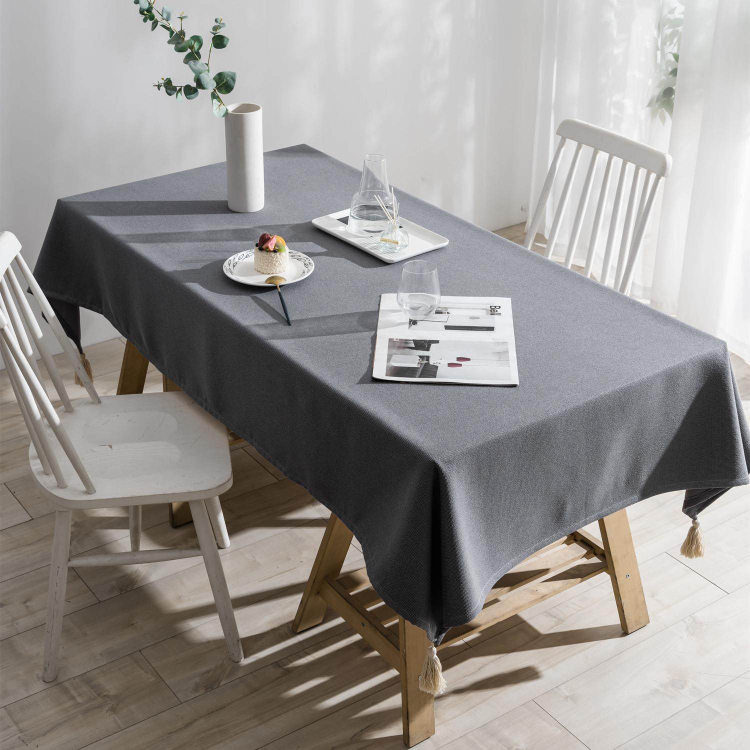 防水加厚纯色棉麻布艺桌布简约现代白色灰色茶几盖巾西餐厅台布,居家布艺,桌布,淘宝优惠券,粉丝福利购,淘宝优惠卷